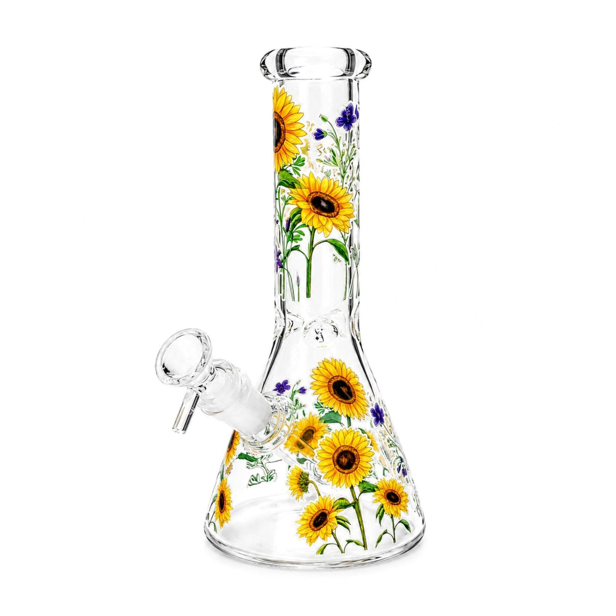 10" Glow-in-the-Dark Floral Beaker Bong