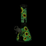 10" Glow-in-the-Dark Floral Beaker Bong