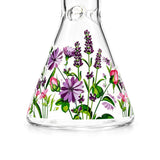 10" Glow-in-the-Dark Floral Beaker Bong