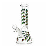 10" Glow-in-the-Dark Floral Beaker Bong
