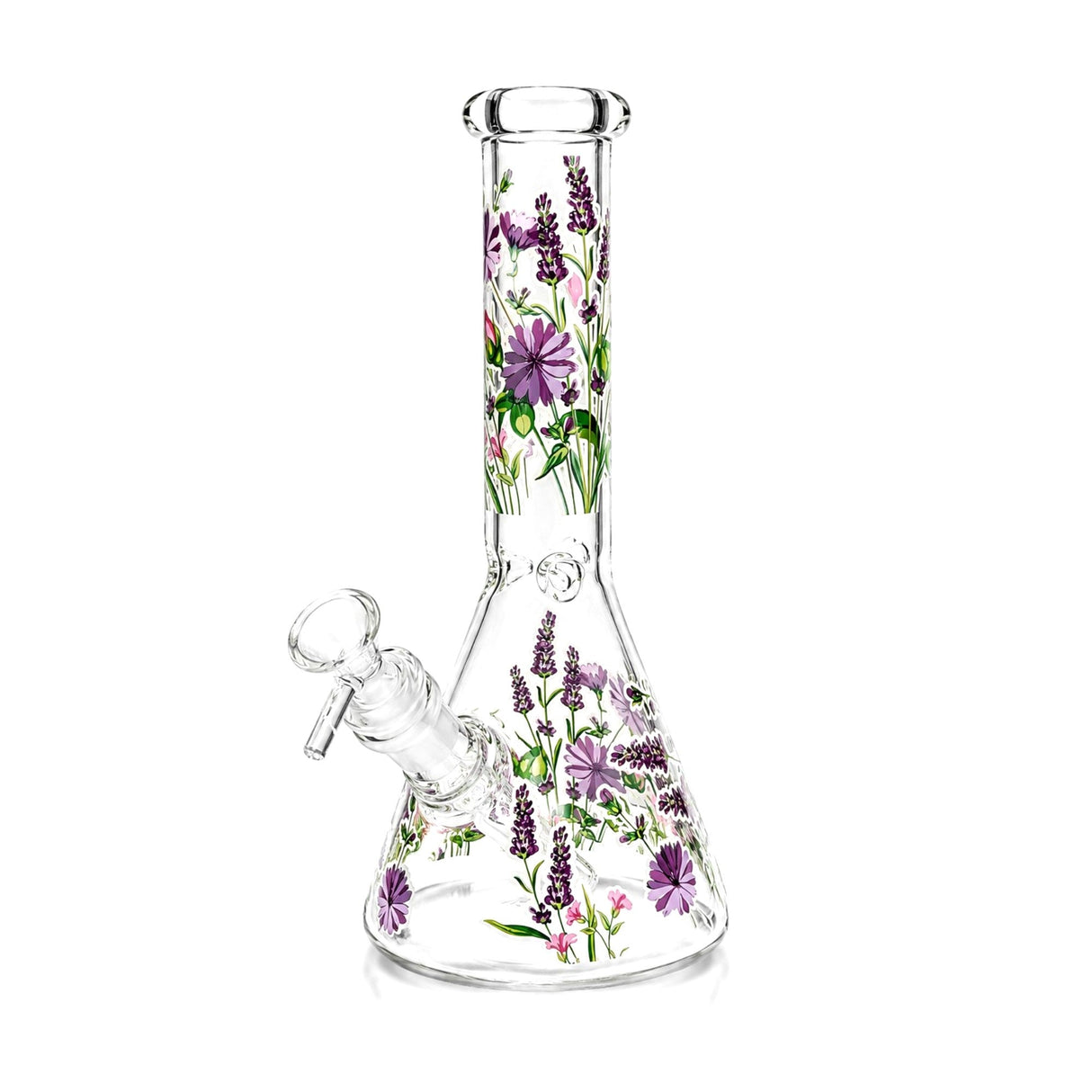 10" Glow-in-the-Dark Floral Beaker Bong