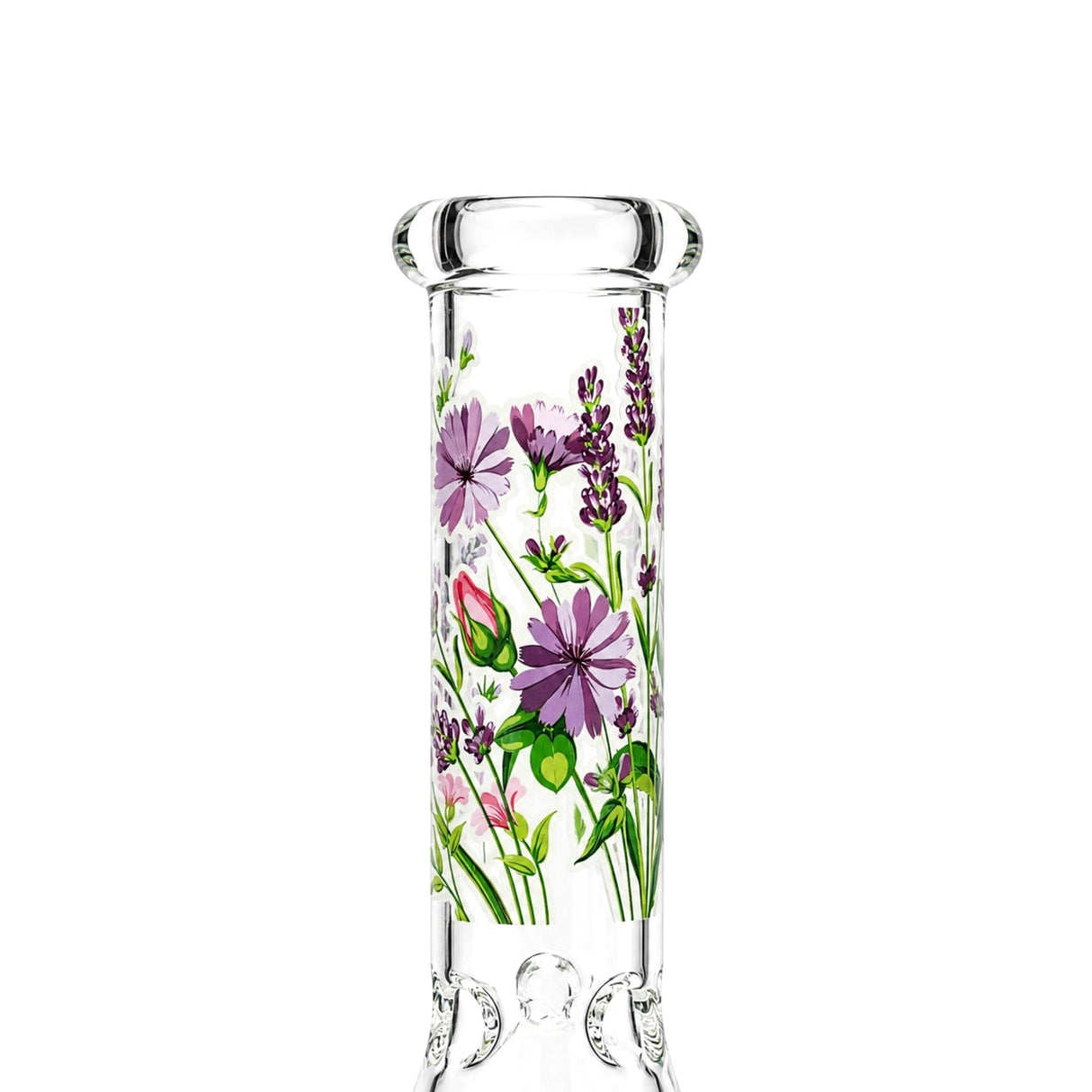 10" Glow-in-the-Dark Floral Beaker Bong