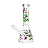10" Glow-in-the-Dark Floral Beaker Bong