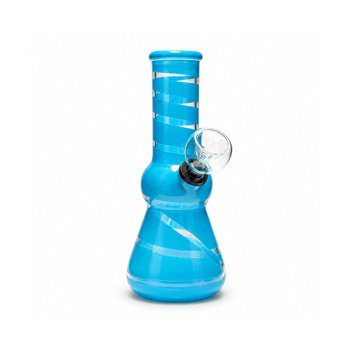 6" Candy Swirl Mini Water Pipe with Fixed Downstem