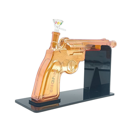 The MST Glass Bong 8-Inch Pistol Design Glass Piece with Display Stand Pistol Design Glass Piece - 8-Inch Display Stand