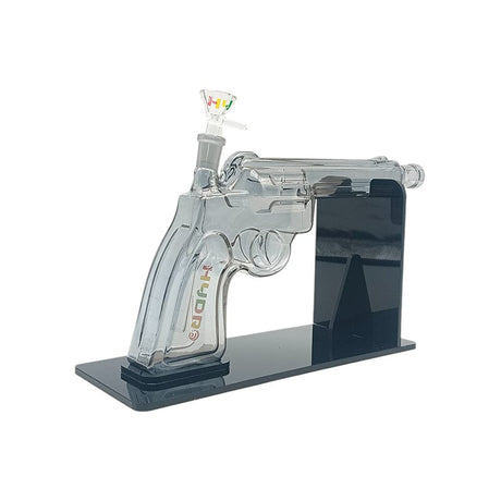 The MST Glass Bong 8-Inch Pistol Design Glass Piece with Display Stand Pistol Design Glass Piece - 8-Inch Display Stand