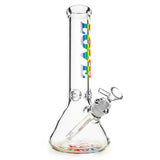 Red Eye Glass® | 12" Rainbow Love Beaker Base Water Pipe – 7mm Thick [REG091]