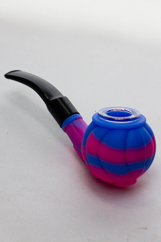 Sherlock Silicone pipe in display with glass bowl-WP139 - Display of 6