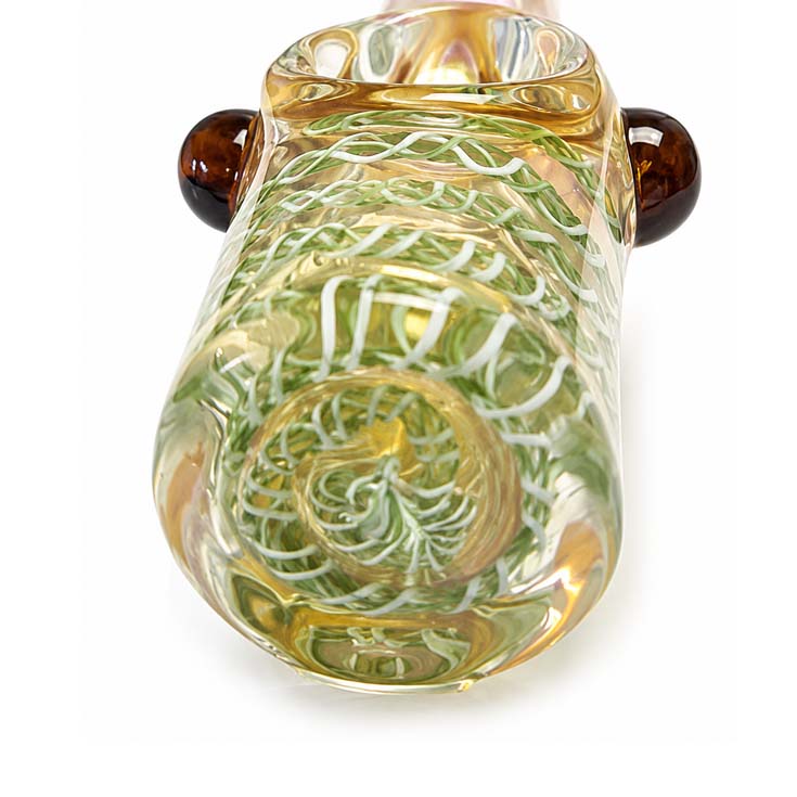 Pipe cuillère en verre tourbillonnant fumé de 12,7 cm