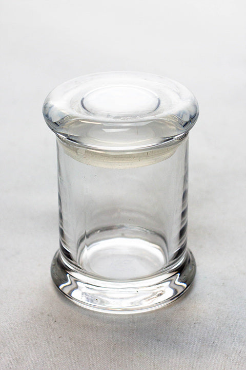 Heavy duty Glass stash 3 oz. Jars in a display case - 12 jars