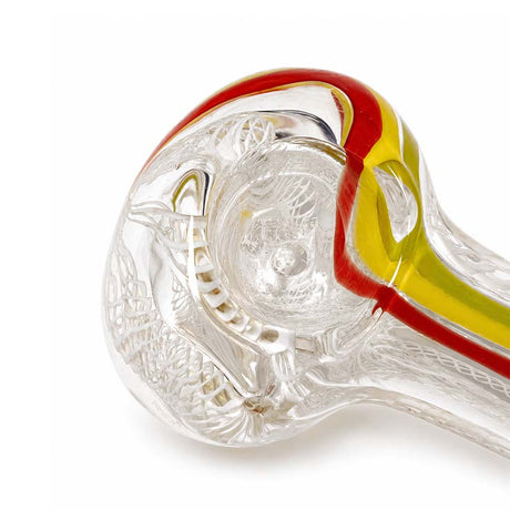 Super Supplys Inc Glass Hand Pipe 4.5" Color Line Glass Spoon Pipe 4.5" Color Line Glass Spoon Pipe