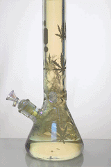14" Infyniti leaf 7 mm metallic glass water bong (GP1587)