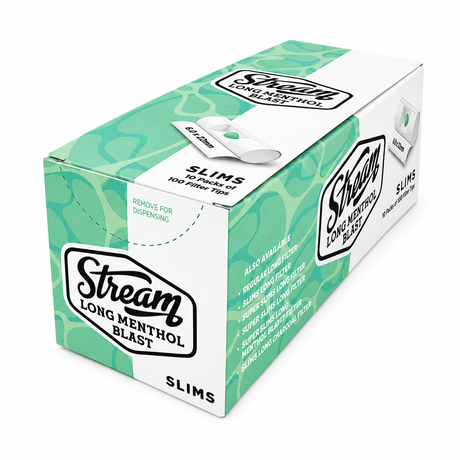 STREAM Filter Tip STREAM | Slims Long Menthol Blast RYO Filters Display Carton - 10 Bags (Menthol Capsule Type) STREAM | Slims Long Menthol Blast RYO Filters Display Carton - 10 Bags (Menthol Capsule Type)