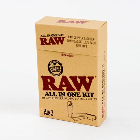 ONE Bundle RAW All-In-One Rolling Kit with Clipper Lighter RAW All-In-One Rolling Kit | Canada Option 2: RAW 1¼ Papers, Tips & Clipper Lighter Kit
