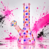 Bong en verre lune et étoile phosphorescentes de 25 cm