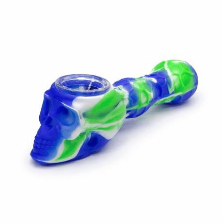 NIBO Distribution Silicone Pipe 4.5" Skull Head Silicone pipe 4.5" Silicone Hand Pipe with Glass Bowl | Canada