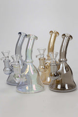 6" 2-in-1 fixed 3 hole diffuser bell Metallic tinted bubbler