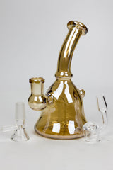6" 2-in-1 fixed 3 hole diffuser bell Metallic tinted bubbler