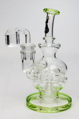 6" Genie Double glass recycle rig with shower head diffuser