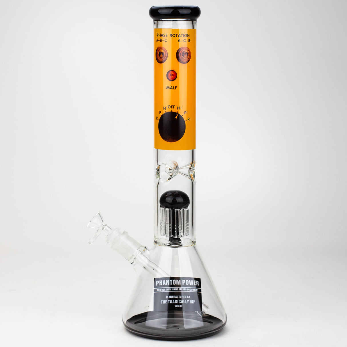 THE TRAGICALLY HIP-15.5" glass water pipe with single percolator by Infyniti