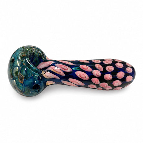 Super Supplys Inc Glass Hand Pipe 5" Blue Webwork Glass Hand Pipe Blue Webwork Spoon Glass Pipe | Urban Bongs
