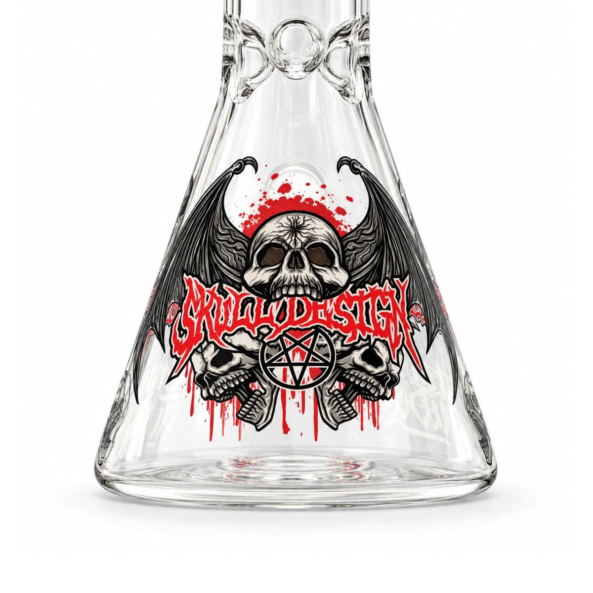10" Glow-in-the-Dark Skull Graphic Beaker Bong
