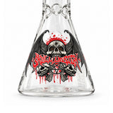 10" Glow-in-the-Dark Skull Graphic Beaker Bong