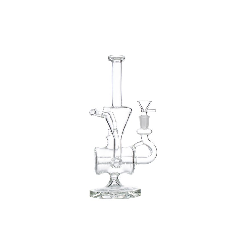 11" Clear Recycler Glass Bong with Inline Diffuser