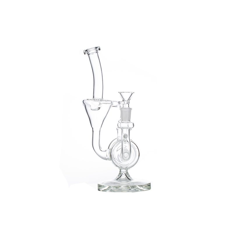 11" Clear Recycler Glass Bong with Inline Diffuser