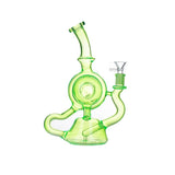 11" Slim Green Recycler Glass Bong