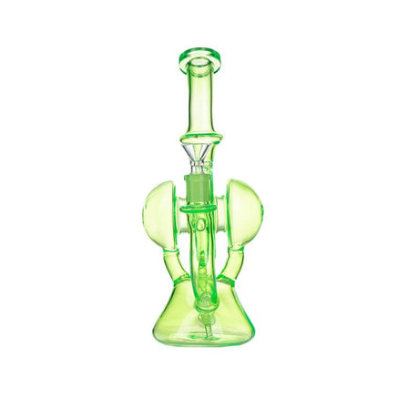 Canadian Distributor Glass Bong 11" Slim Green Recycler Glass Bong 11" Slim Green Recycler Glass Bong