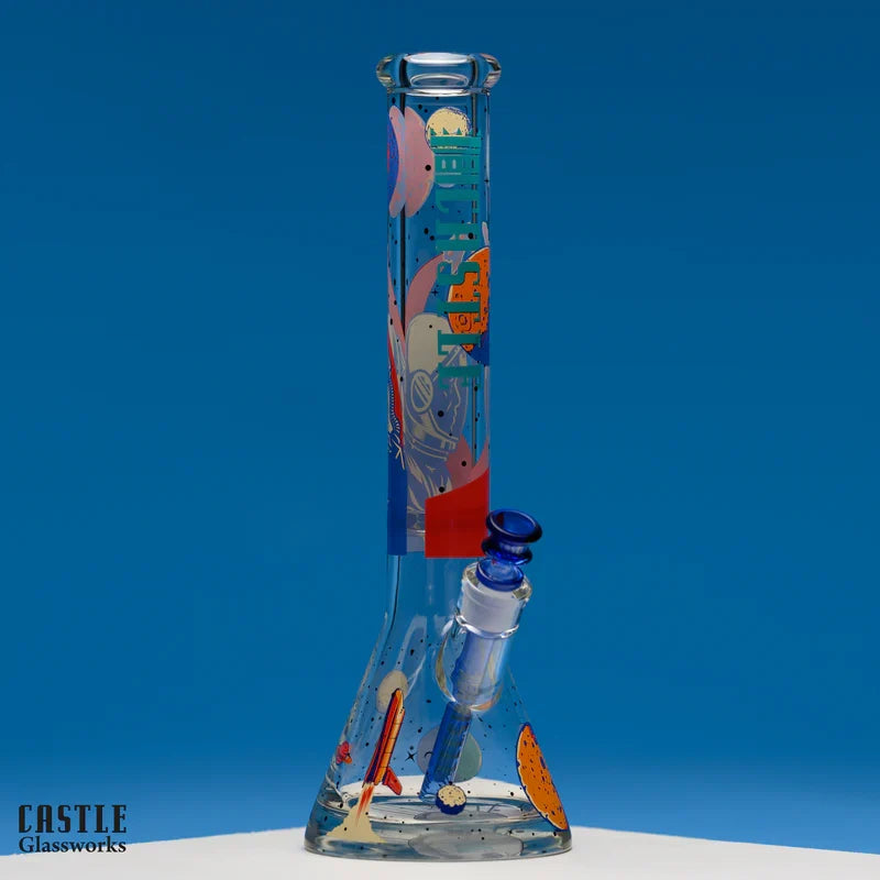 Castle Glassworks Space Case 16" 9 mm Glass Bong with 12 mm Base