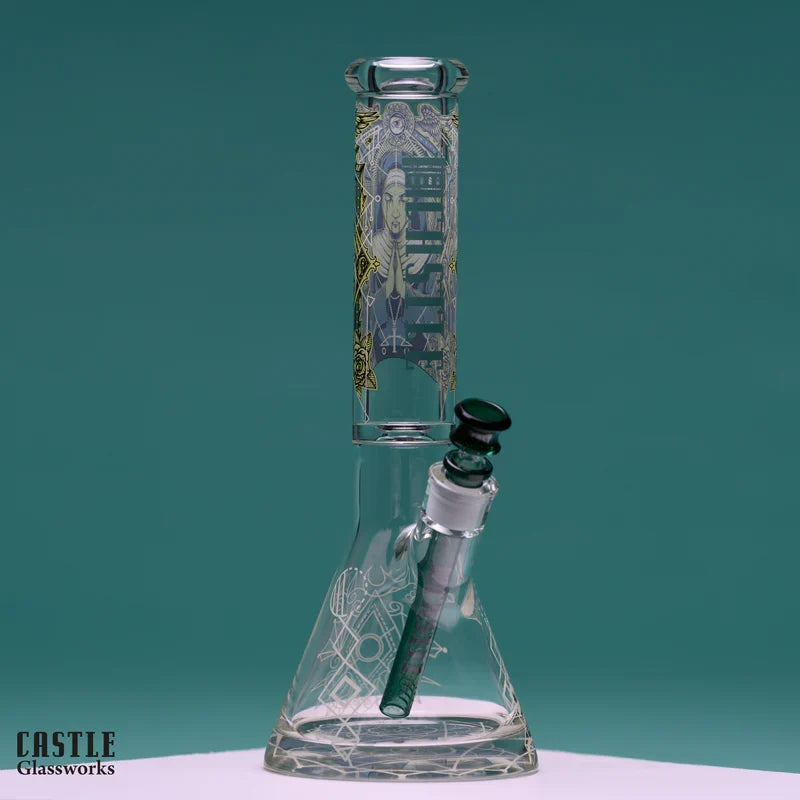Castle Glassworks Occult 14" 9 mm Glass Bong with 15 mm Base
