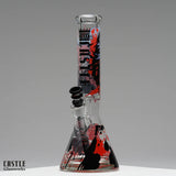 Castle Glassworks Raven 14" 9 mm Beaker Bong with 15 mm Base