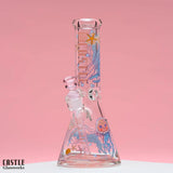 Castle Glassworks Jelly Fish 12" 9 mm Glass Bong with Ocean Decal