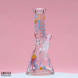 Castle Glassworks Jelly Fish 12" 9 mm Glass Bong with Ocean Decal