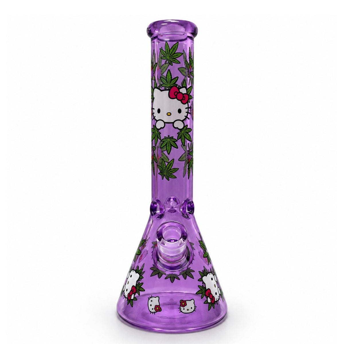 14" Character & Leaf Pattern Beaker Bong – 7mm Glass