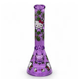 14" Character & Leaf Pattern Beaker Bong – 7mm Glass