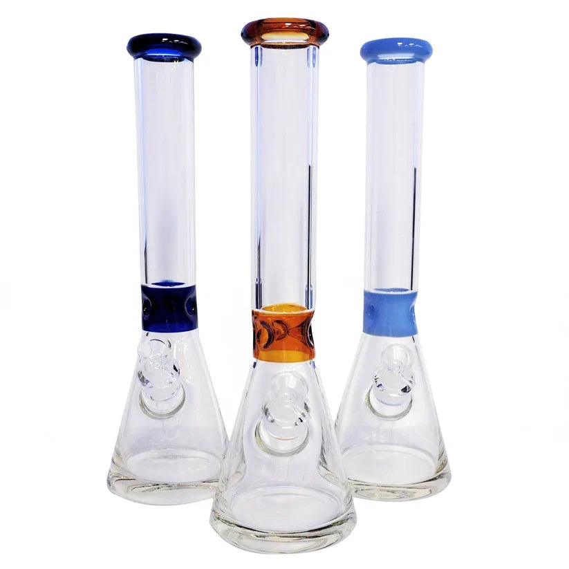 16-Inch 7mm Glass Water Pipe with Ice Catcher