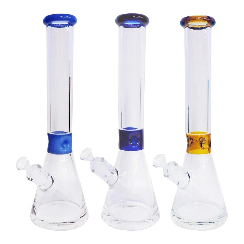 16-Inch 7mm Glass Water Pipe with Ice Catcher