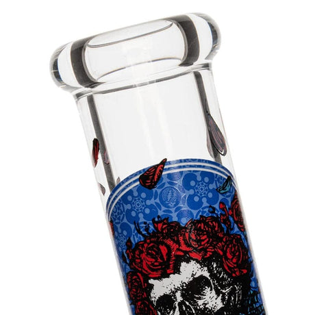 West Coast Gifts Glass Bong Grateful Dead | 10" Tall Bertha Beaker Base Water Pipe W/Silicone Base Grateful Dead | 10" Tall Bertha Beaker Base Water Pipe W/Silicone Base