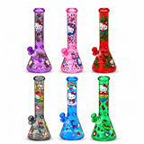 14" Character & Leaf Pattern Beaker Bong – 7mm Glass