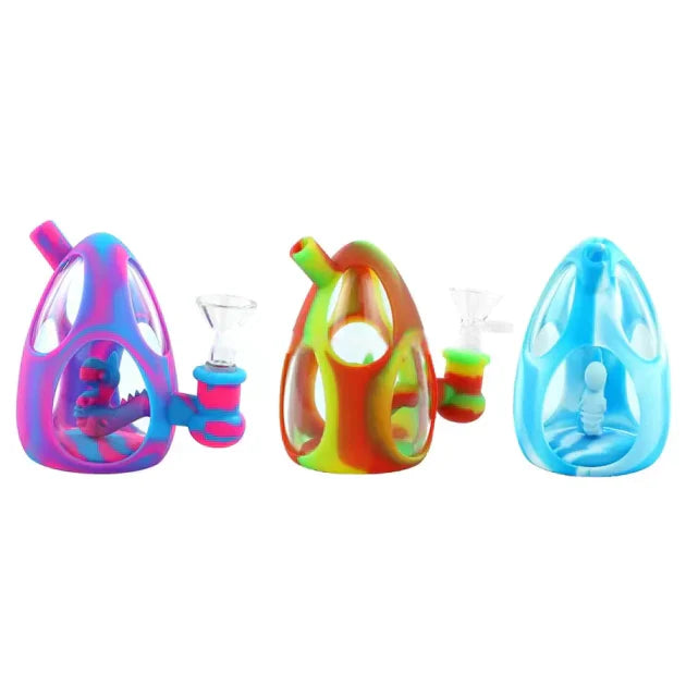 Gotoke 4.4" Dinosaur Egg Silicone Glass Bubbler