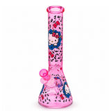 14" Character & Leaf Pattern Beaker Bong – 7mm Glass