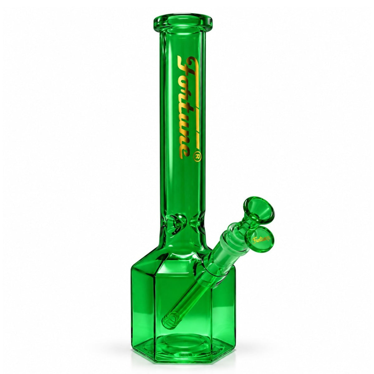 Fortune 12" Full Color Hex Base Glass Bong – 5mm