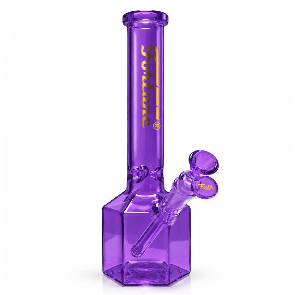 Fortune 12" Full Color Hex Base Glass Bong – 5mm
