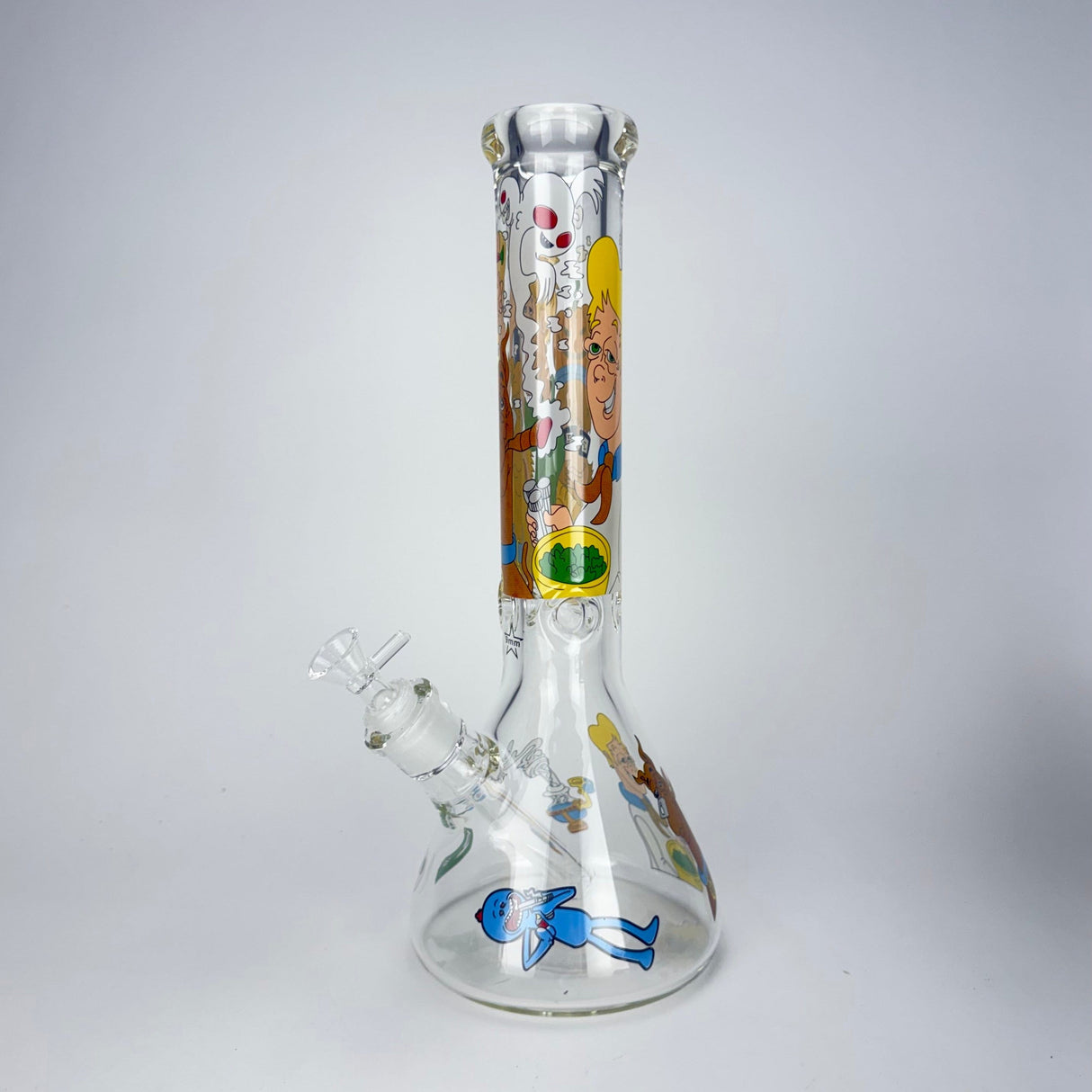 NIBO Distribution Glass Bong 14" Yellow Family Cartoon 9 mm glass bongs [PIP789] 14" Yellow Family Cartoon 9 mm glass bongs [PIP789]