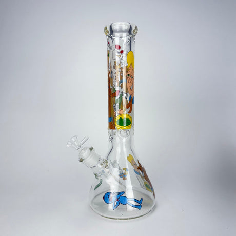 NIBO Distribution Glass Bong 14" Yellow Family Cartoon 9 mm glass bongs [PIP789] 14" Yellow Family Cartoon 9 mm glass bongs [PIP789]
