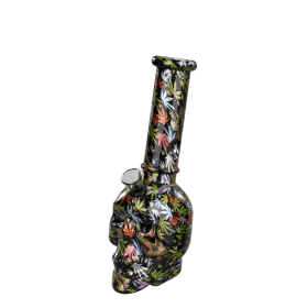 8" Skull-Themed Mini Glass Water Pipe