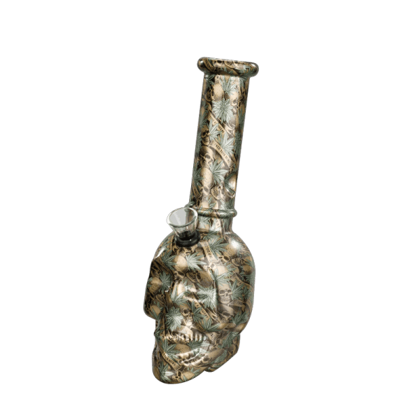 8" Skull-Themed Mini Glass Water Pipe